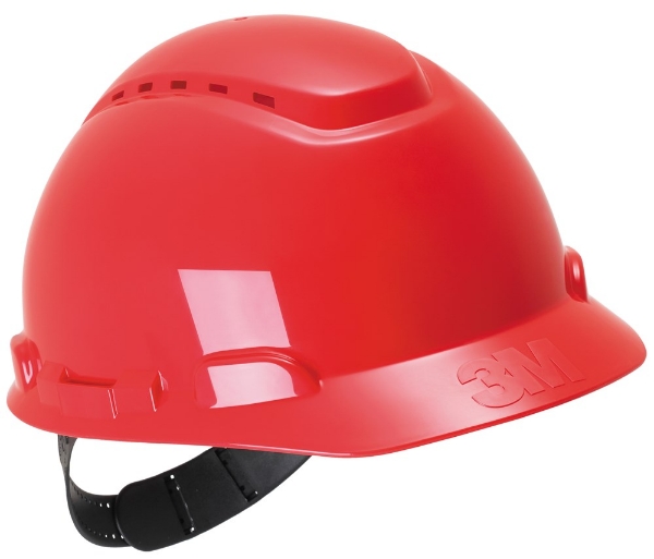 Afbeeldingen van 3M veiligheidshelm rood met draaiknop hdpe