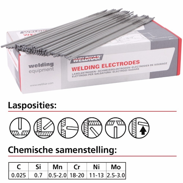 Afbeeldingen van Weldkar laselektrode 2.5mm 316l a 2kg