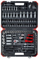 Afbeeldingen van Ged dopsleutelset 1/2"+3/8"+1/4" 172del.