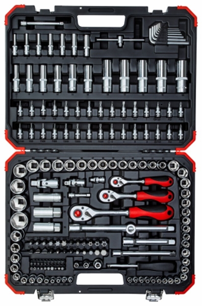 Afbeeldingen van Ged dopsleutelset 1/2"+3/8"+1/4" 172del.