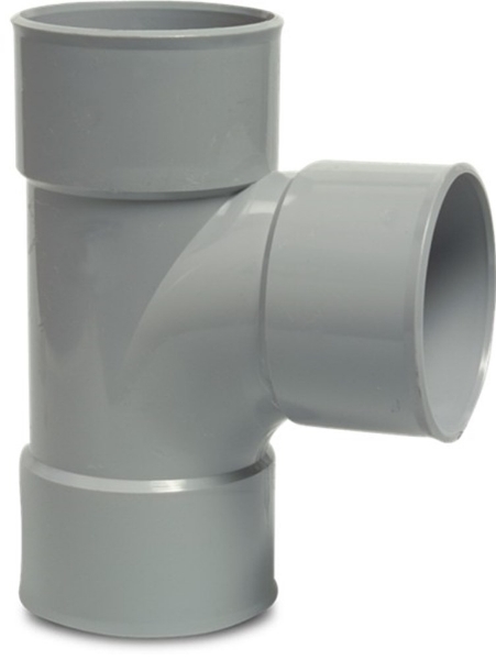 Afbeeldingen van PVC-U t-stuk 110mm 90° 3xmof