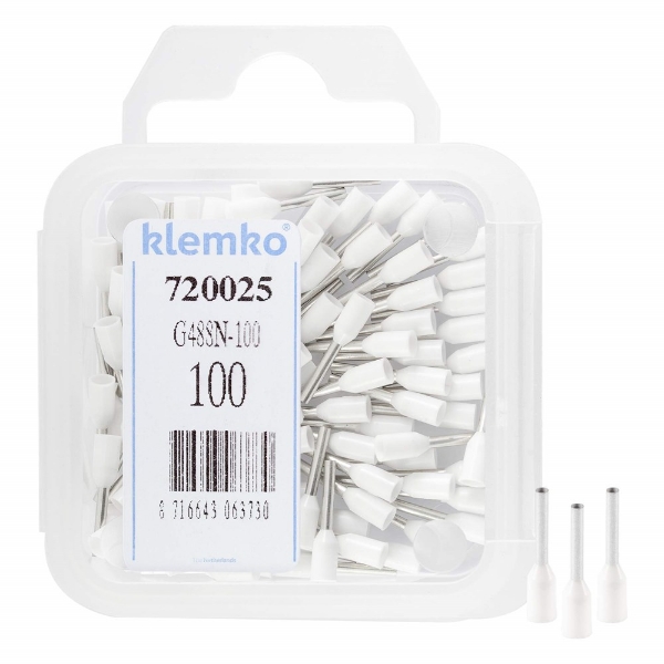 Afbeeldingen van Adereindhuls 0,5mm2 wit g488-n a 100st.