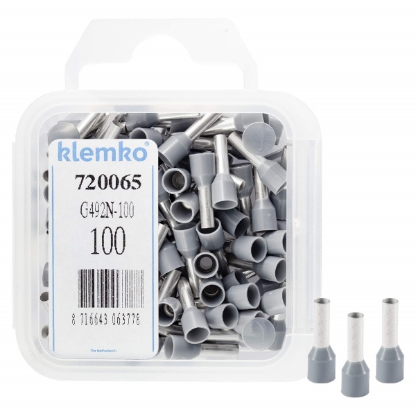 Afbeeldingen van Adereindhuls 2.5mm2 grijs g488-n a 100st.