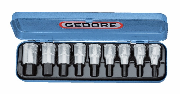 Afbeeldingen van Ged inbusdoppenset 1/2" 9-dlg METRISCH