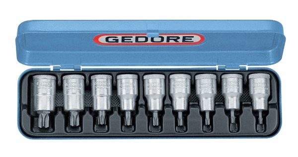 Afbeeldingen van Ged dopsleutel-schroevendraaierset 1/2" 9-dlg