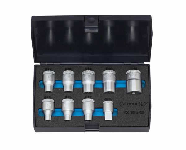 Afbeeldingen van Dopsleutelset 1/2" 9-dlg TORX E10-E24