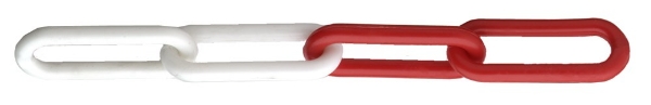 Afbeeldingen van Kunststofketting 6mm rood/wit