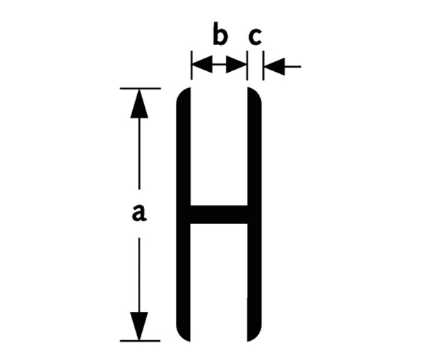 Afbeeldingen van Alum. h profiel 200cm 30x7x1.5mm