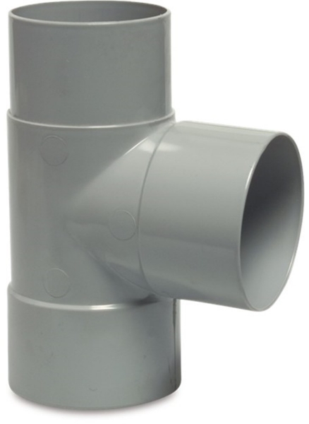 Afbeeldingen van PVC-U t-stuk 80mm 90° mof/mof/verj.