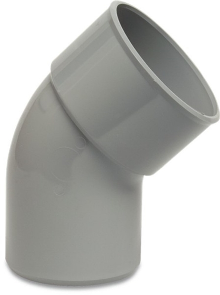 Afbeeldingen van PVC-U bocht 40mm 45° mof/spie