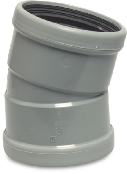 Afbeeldingen van PVC-U bocht 125mm 15 manchet