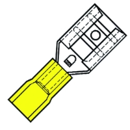 Afbeeldingen van Vlaksteker extra tab 6,3x0,8mm geel sp4607flh