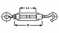 Afbeeldingen van Spanschroef m5 h.o. rvs