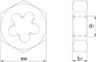 Afbeeldingen van Pha 3/8" hss zeskante snijmoer bsp gasdraad