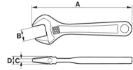 Afbeeldingen van Bah verst.sleutel ergo 8070-6" zw.