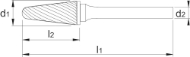 Afbeeldingen van Pha HM stiftfrees L12,7x28x6x76 tv6 Universee