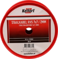 Afbeeldingen van Kelfort staalkabel 2mm rvs 7x7  200m