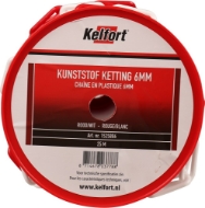 Afbeeldingen van Kel kunst.ketting rood/wit 6mm 25m