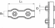 Afbeeldingen van Staaldraadklem 3 mm m4 duplex