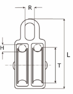 Afbeeldingen van Katrol dubbel verz 12 mm