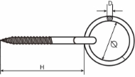 Afbeeldingen van Aanlegring m/ring rvs 8x75 houtdraad