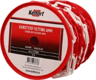 Afbeeldingen van Kel kunst.ketting rood/wit 6mm 25m