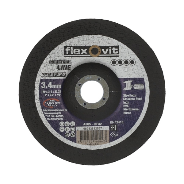 Afbeeldingen van Doorslijpschijf Kom Gp A30S 150x3,4x22,23 T42