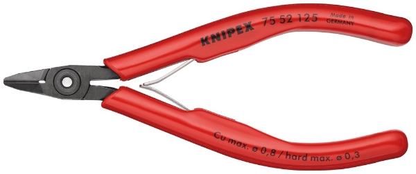 Afbeeldingen van Elektronica-zijsnijtang 125mm spitse kop