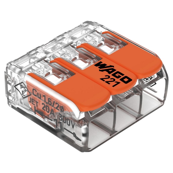 Afbeeldingen van Wago verbindingsklem 3x4mm2 transparant