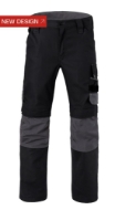 Afbeeldingen van Hav werkbroek mt.57 zwart/char. codura kniez.
