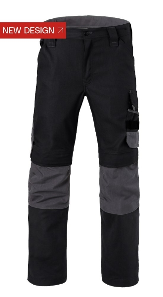 Afbeeldingen van Hav werkbroek mt.57 zwart/char. codura kniez.