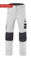 Afbeeldingen van Hav werkbroek mt.53 wit/char.grijs kniez.