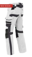 Afbeeldingen van Hav werkbroek mt.53 wit/char.grijs kniez.