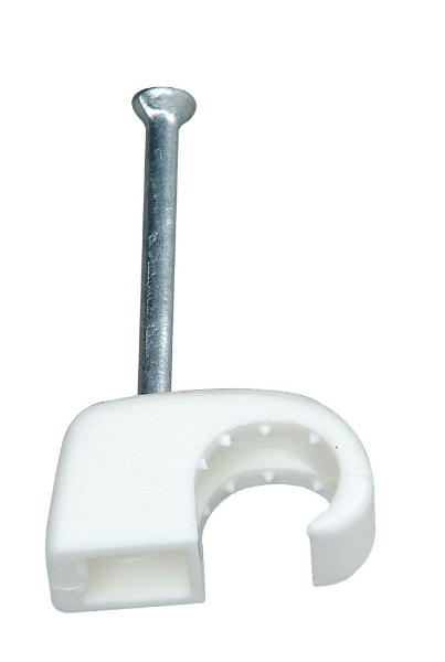 Afbeeldingen van Spijkerclips 8mm 50st rond wit