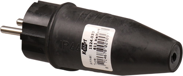 Afbeeldingen van Kelfort steker rubber zwart 16a/250v 2p+a