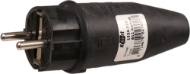 Afbeeldingen van Kelfort steker rubber zwart 16a/250v 2p+a