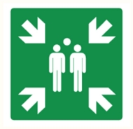 Afbeeldingen van Sticker Verzamelplaats vinyl 150x150mm