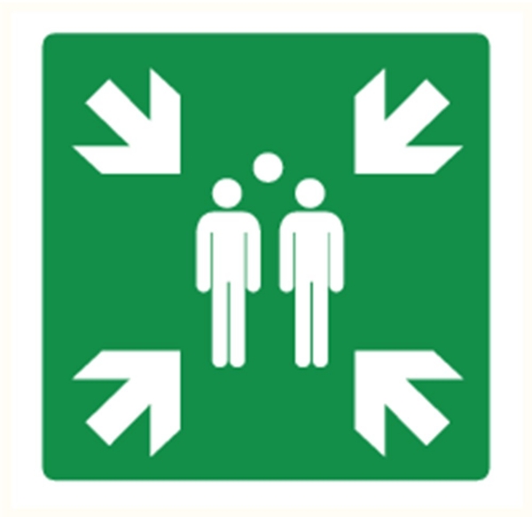 Afbeeldingen van Sticker Verzamelplaats vinyl 150x150mm