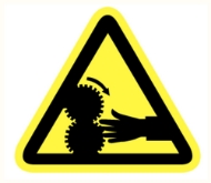 Afbeeldingen van Sticker "gevaar voor handen" 90mm