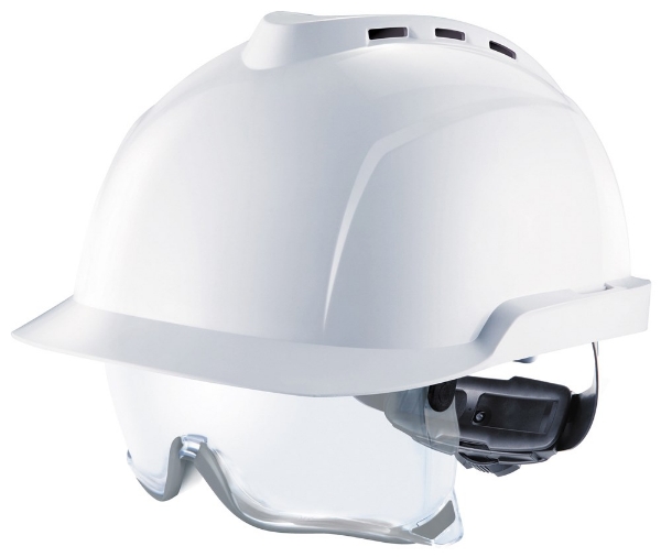 Afbeeldingen van Msa helm wit met bril v-gard 930