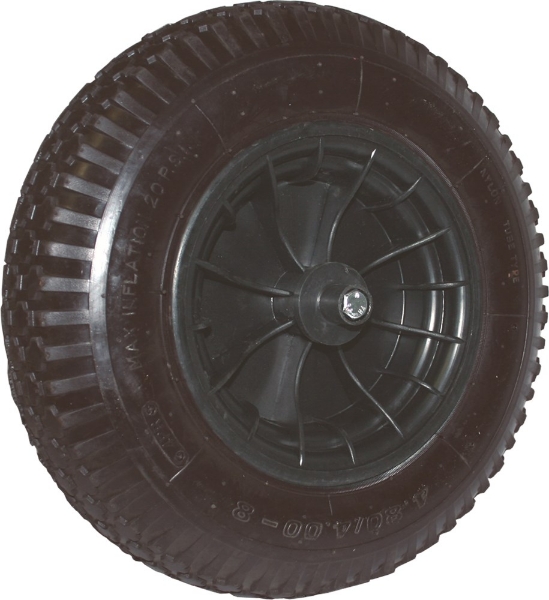 Afbeeldingen van Kruiwagenwiel 400x80mm zwart kunst.velg