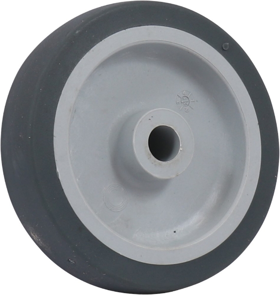 Afbeeldingen van Wiel pvc g.lag. 100mmgrs rubb.loopvlak