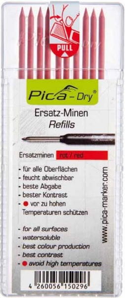 Afbeeldingen van Reserve stift rood tbv pica-dry-marker (10st)