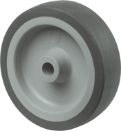 Afbeeldingen van Wiel pvc g.lag. 100mmgrs rubb.loopvlak