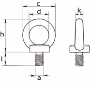 Afbeeldingen van Oogbout rvs m16 din 580
