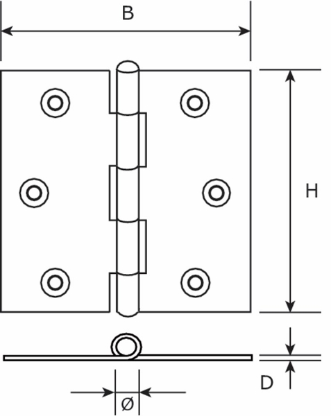 Afbeeldingen van Scharnier vz 63x63mm