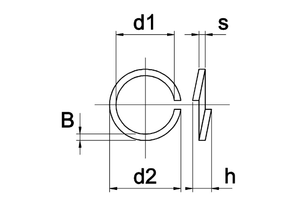Afbeeldingen van Veerring m10 ev din127b