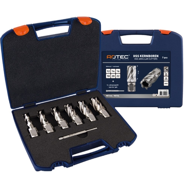 Afbeeldingen van Rotec kernborenset Silverline 7delig 12-22mm