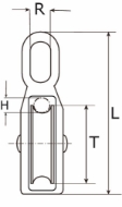 Afbeeldingen van Katrol enkel verz 9 mm