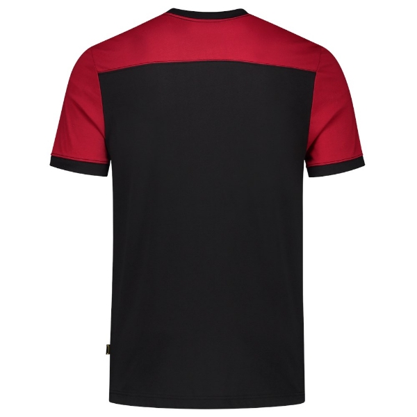 Afbeeldingen van T-Shirt Bicolor Naden 102006 L BlackRed